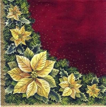s3942 - Winter Flower - bordo - Servietten - Packung - 20 Stück