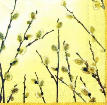 s4103 - Pussy Willow - yellow - Servietten - Packung - 20 Stück