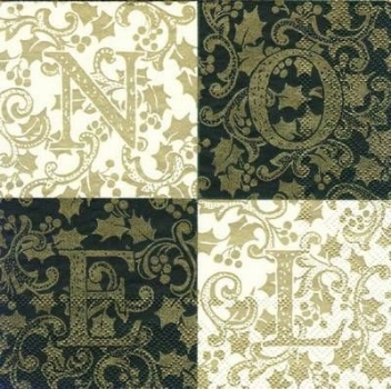 s4130 - Noel - creme green - Servietten - Packung - 20 Stück
