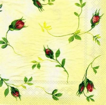 s4132 - Rosebud - cream - Servietten - Packung - 20 Stück
