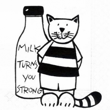 s4142 – Katze – Milch – Servietten – Packung – 20 Stück