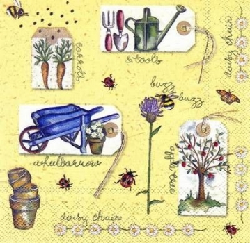s4158 - Potting Shed - yellow - Servietten - Packung - 20 Stück