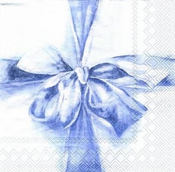 s4236 - Fancy Bow - light blue - Servietten - Packung - 20 Stück