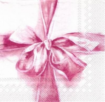 s4237 - Fancy Bow - rose - Servietten - Packung - 20 Stück