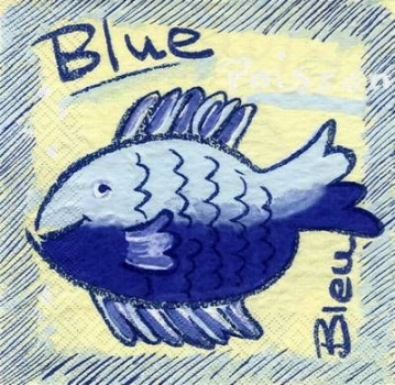 s4242 - Blue Fisch - Servietten - Packung - 20 Stück