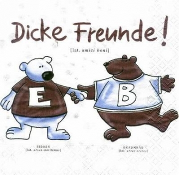 s4254 -  Dicke Freunde - Servietten - Packung - 20 Stück