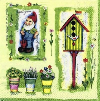 s4266 -  Birdhouse - green - Servietten - Packung - 20 Stück