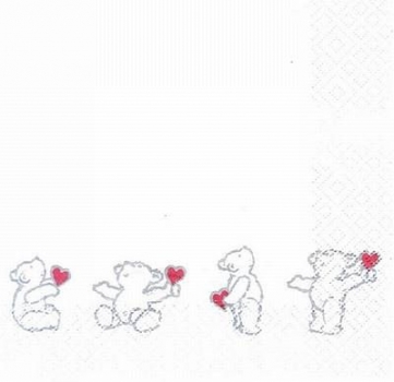 s4278 - Love Teddy III - Servietten - Packung - 20 Stück