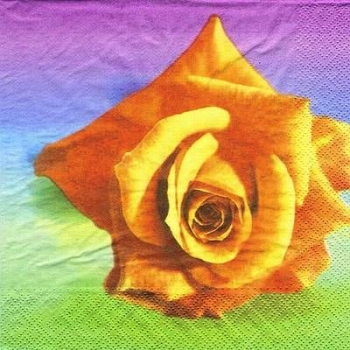 s4330 - Rose - orange-gelb - Servietten - Packung - 20 Stück