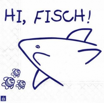 s4347 - Hi, Fisch - Serviette - Stückpreis