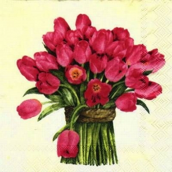s4350 - Bound of Tulips - Servietten - Packung - 20 Stück