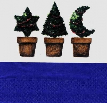 s4366 - Christbaum-Trio - blau - Servietten - Packung - 20 Stück