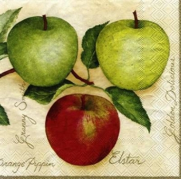 s4474 - Apples - Servietten - Packung - 20 Stück