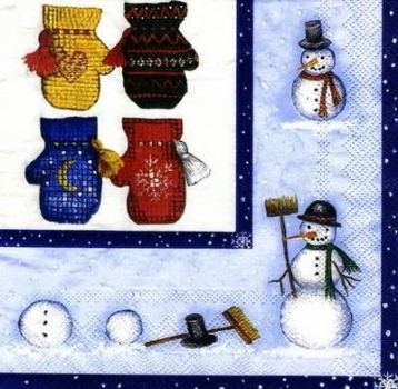 s4486 - Winter - blue - Servietten - Packung - 20 Stück