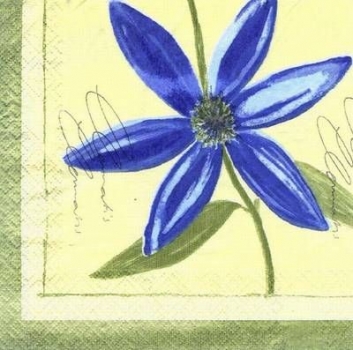 s4523 - Clematis - blau - Servietten - Packung - 20 Stück