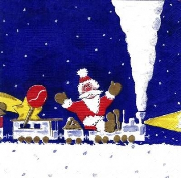 s4524 - X-Mas Train - Servietten - Packung - 20 Stück