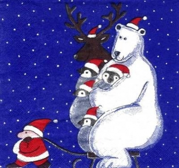 s4529 - X-Mas Animals - Servietten - Packung - 20 Stück