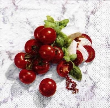 s4583 - Tomaten - marmor - Servietten - Packung - 20 Stück