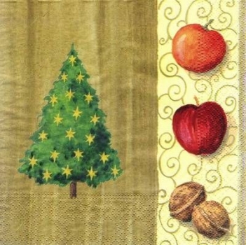 s4723 - Weihnachtsfrüchte - Servietten - Packung - 40 Stück
