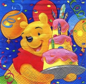 s4894 - Winnie Birthday - Servietten - Packung - 20 Stück