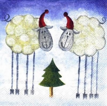 s4999 – Christmas Sheep – Servietten – Packung – 20 Stück