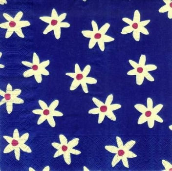 s4x0015 - Flowers - white/blue - Servietten - Packung - 20 Stück