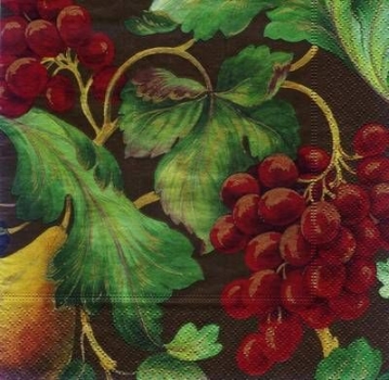 s4x0093 - Gemischtes Obst - bunt/gold - Servietten - Packung - 15 Stück