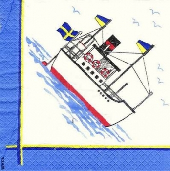 s4x0205 - Maritim – Rarität aus Schweden – Servietten – Packung – 20 Stück
