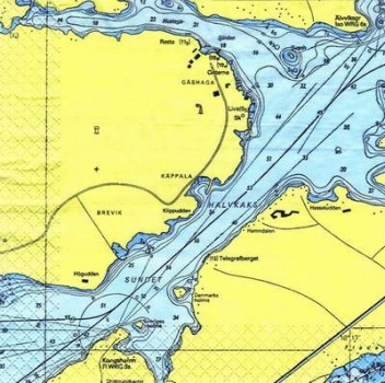 s4x0217 – Landkarte – SCHWEDEN – Servietten – Packung – 20 Stück
