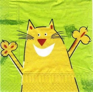 s4x0370 - Glad Katt  - SCHWEDEN - Servietten - Packung - 20 Stück