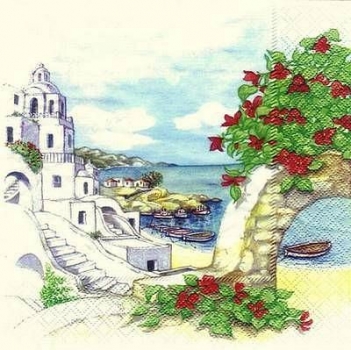 s4x0564 – Südliche Landschaft - Servietten - Packung - 20 Stück