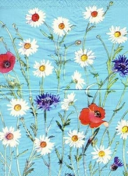 s4x0601 – Sommerblumen – SCHWEDEN – Servietten – Packung – 20 Stück