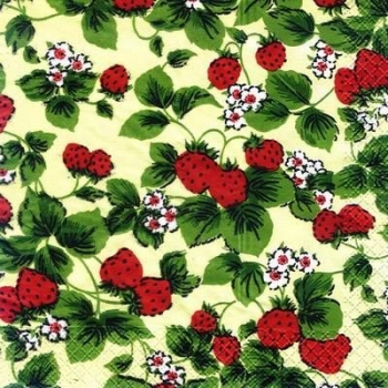 s4x0610 - Strawberry Iljusgut - SCHWEDEN - Servietten - Packung - 20 Stück