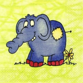 s4x0770 - Lustiger Elefant - Servietten - Packung - 20 Stück