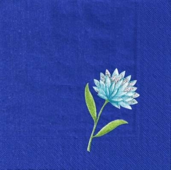 s4x1104 - Blume - blau - Servietten - Packung - 15 Stück