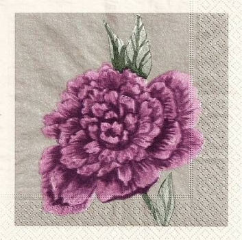 s4x1106 - Blume - silber/blau - Servietten - Packung - 15 Stück