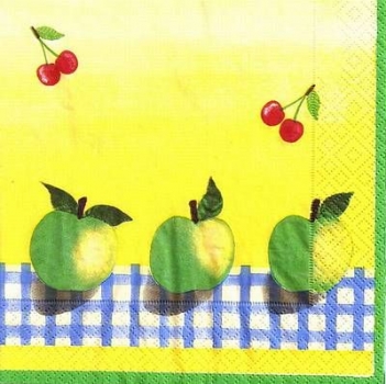s4x1110 - Erdbeeren und Äpfel - Servietten - Packung - 20 Stück