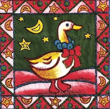 s4x1144 - Weihnachts-Gänschen - Servietten - Packung - 15 Stück