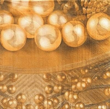 s4x1536 - Weihnachtskugeln - apricot - Servietten - Packung - 20 Stück