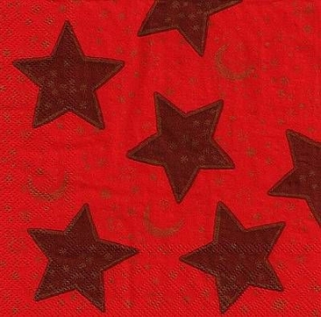 s4x1622 - Sterne - rot - Servietten - Packung - 20 Stück