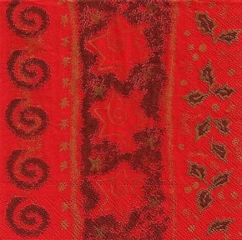 s4x1624 - Weihnachtsmotive - rot - Servietten - Packung - 20 Stück