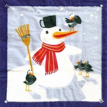 s4x1659 – Schneemann – Servietten – Packung – 20 Stück