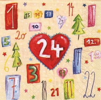 s4xx0499 - Advent - Servietten - Packung - 20 Stück
