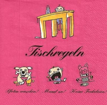 s4xx0831 -  Tischregeln - Servietten - Packung - 20 Stück