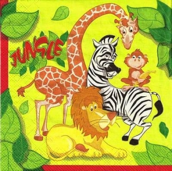 s4xx0861 - Jungle Animals - Servietten - 2lagig - Packung - 20 Stück