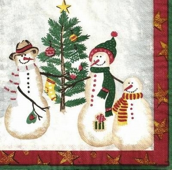 s4xx0965 - Snowman - USA - Servietten - 2lagig - Packung - 20 Stück