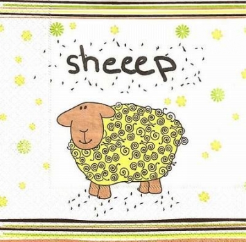 s4xx1586 - Sheep - SCHWEDEN - Servietten - Packung - 20 Stück