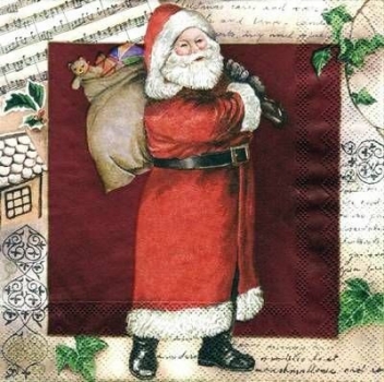 s5092 - Santa is coming - red - Napkins - Package - 20 pcs.