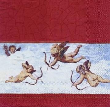 s5095 - Angel Trio - red - Servietten - Packung - 20 Stück
