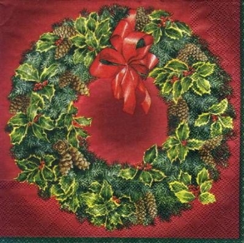 s5107 - X-mas Garland - red - Servietten - Packung - 20 Stück